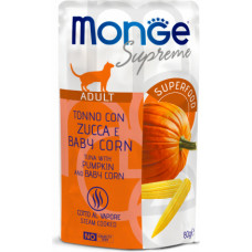 Monge Supreme pouches Tuna with pumpkin&baby corn Adult 80g - konservi kaķiem