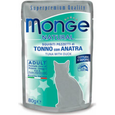 Monge Natural pouches Tuna in Jelly with Duck 80g - konservi kaķiem
