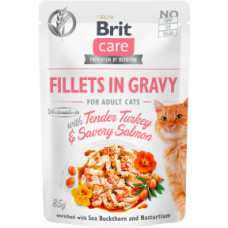 Brit Care Fillets in Gravy Turkey & Salmon 85 g mitrā barība kaķiem