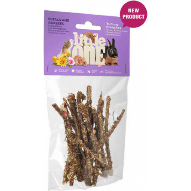 Mealberry Little One Yummy zariņi ar ziedlapiņām un stiebrzālēm - gardums maziem dzīvniekiem 35g